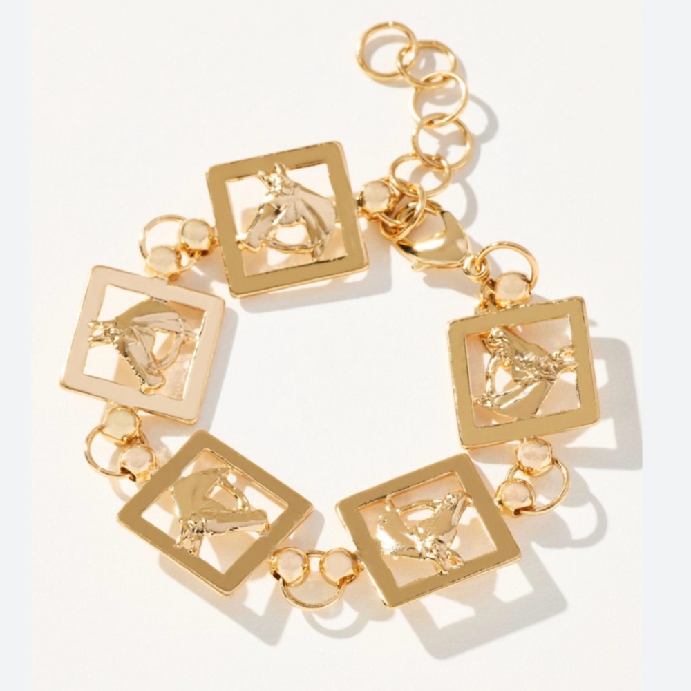 Anthropologie Horse Tile Link Bracelet